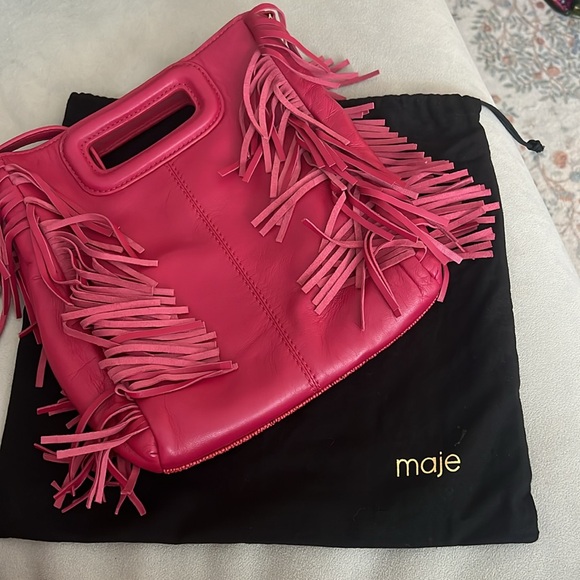 Maje fringed & beaded crossbody/top-handle bag - Picture 2 of 4
